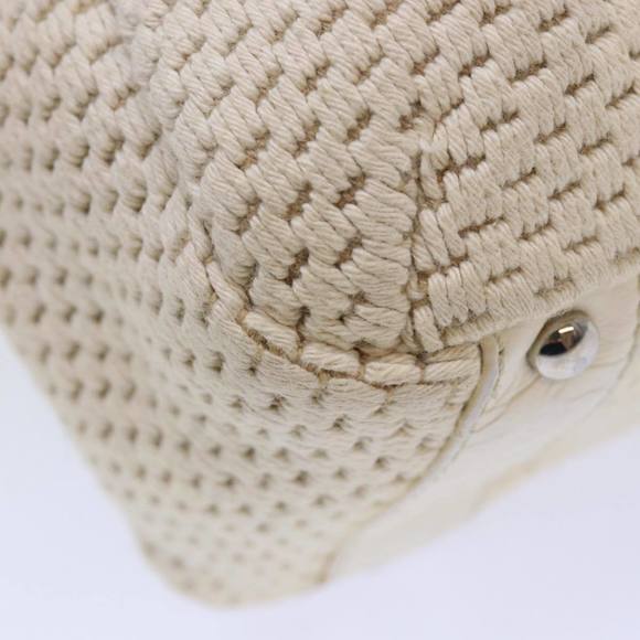 CHANEL Hand Bag Canvas Leather Beige CC Auth yb619 - Picture 9 of 16